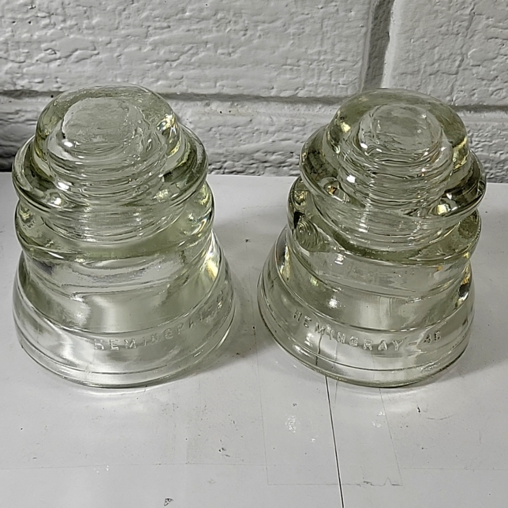 Vintage Hemingray No. 45 Clear glass insulators